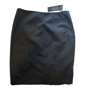 Kasper Skirt Women's Black Pencil Midi Skirt Size 8P Office Siren work academia